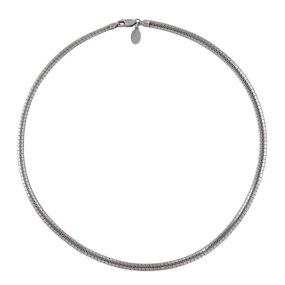 Dyadema Omega Link Chain Collar Necklace | Italy Vintage Sterling Silver | 17" - Picture 3 of 5